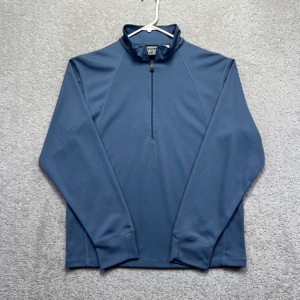 Destination 10000 FT Above Sea Level Pullover Mens Medium Blue 1/4 Zip Thumbhole